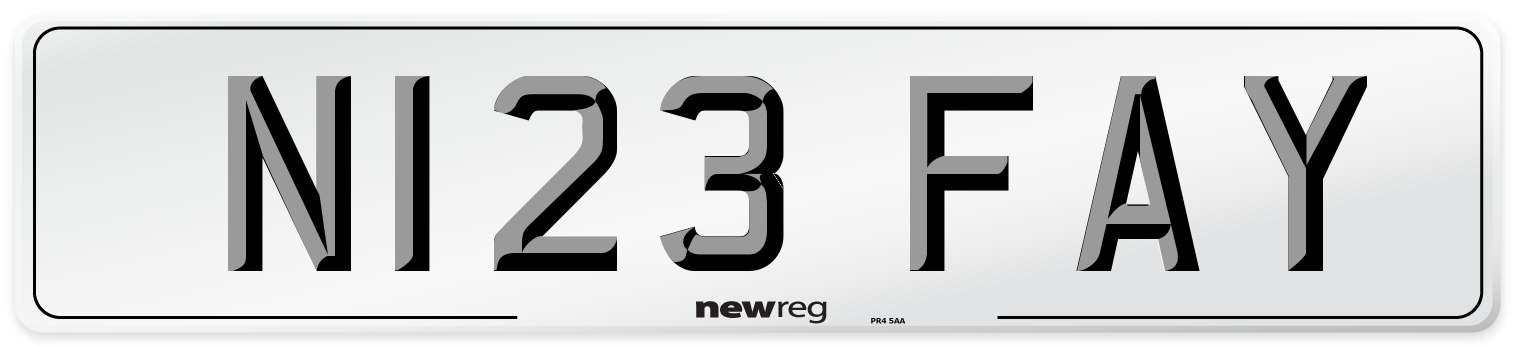 N123 FAY Number Plate from New Reg